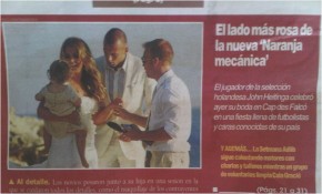 Dominique in Spaanse krant voor Heitinga huwelijk