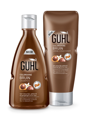 Berna verwent d'r lokken met Guhl Colorshine Bruin