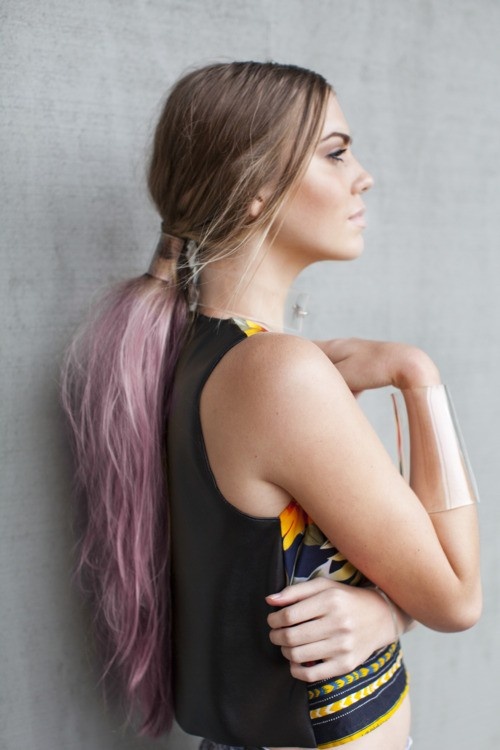 ponytail hair pink