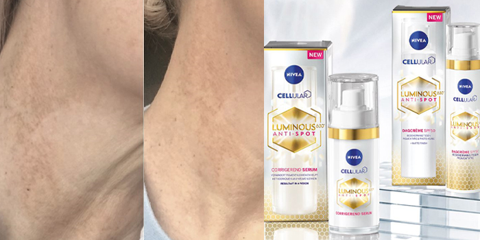 Monique test NIVEA Cellular Luminous630 Corrigerend Serum en Dagcrème spf50 bij pigmentvlekjes